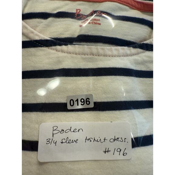 Boden Coastal Cotton T-shirt Dress/ Blue-White Striped/ Preppy Vacation Beach M - Picture 6 of 6